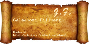 Galambosi Filibert névjegykártya